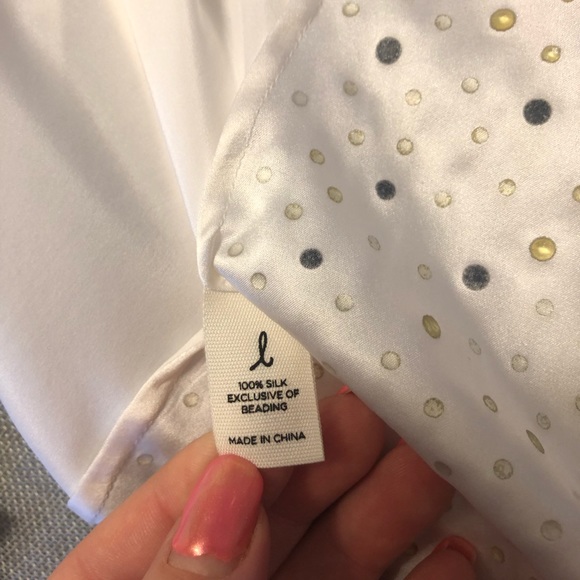 💲🔻 Moon & Meadow silk blouse w/rhinestones - Picture 5 of 5